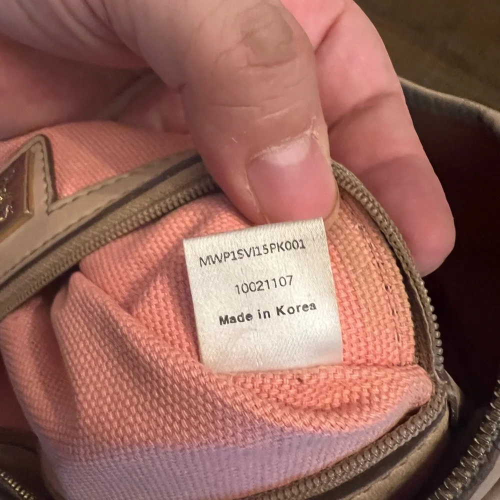 MCM Gray and Pink Signature Tote - Picture 6 of 7